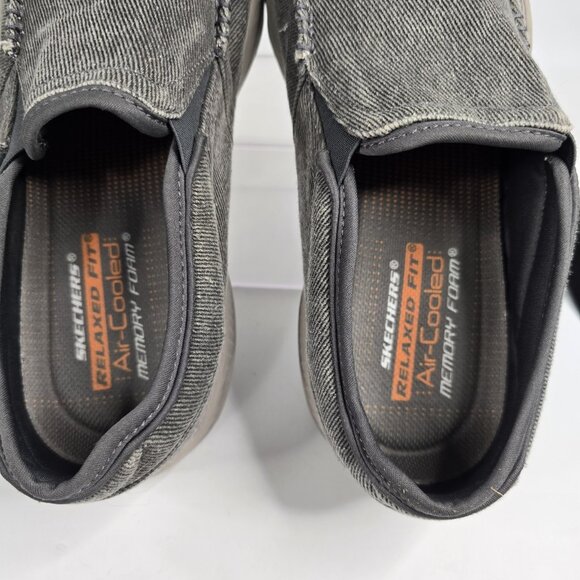 Skechers Relaxed Fit Creston Moseco Slip-On Charcoal Canvas Shoes Men's Size 12 - Picture 5 of 10